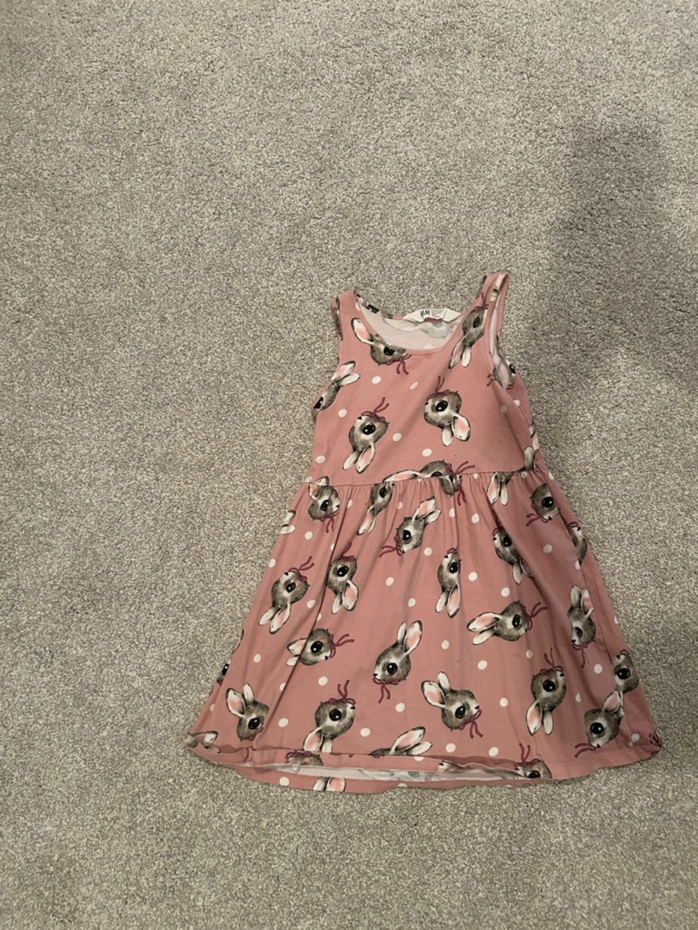 H&M Pink Bunny Print Sleeveless Girls' Dress